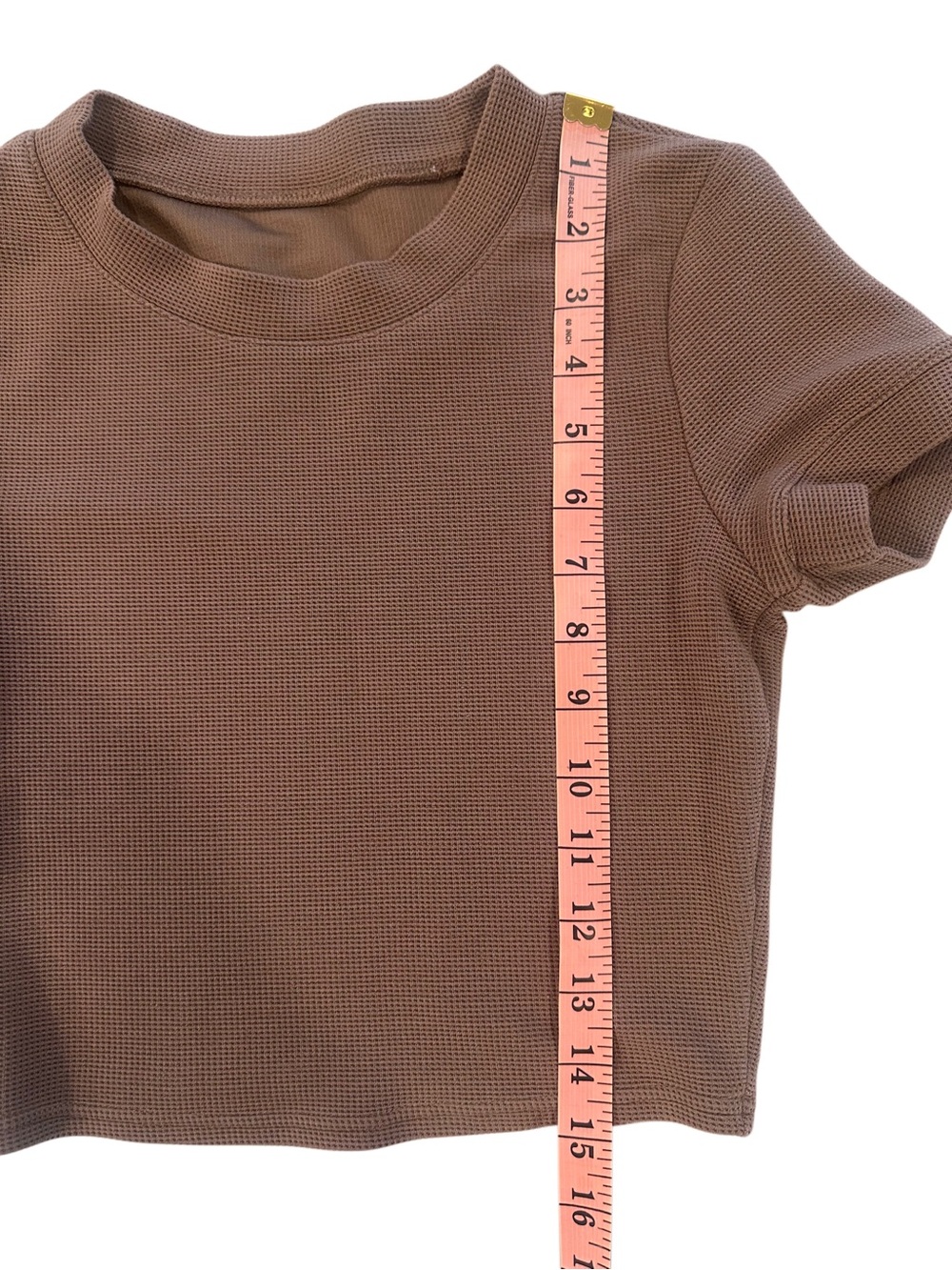 Alo Women's Brown Waffle Crop Top & Pants Set - Picture 6 of 13